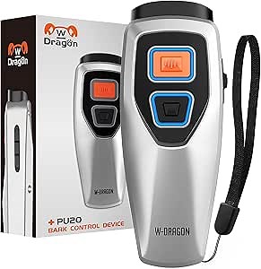W-Dragon Barking Control Devices for Dog, Rechargeable Dog Bark Deterrent Device Dual Sensor Ultrasonic Dog Silencer with Training/Deterrent/Beep Modes, 25 FT to Stop Barking for All Breeds & Age