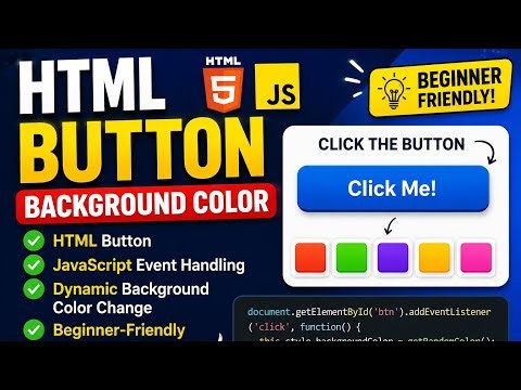 🎨 Change Button Background Color Using HTML & JavaScript | Easy Web Development Tutorial