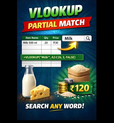 Find Data Even with Half Name 🤯 VLOOKUP Hack | VLOOKUP with Partial Text | Excel Trick You Must Know