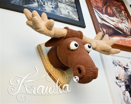 Crochet Pattern English (PDF) Moose Head by Krawka | Faux Taxidermy, Amigurumi Home Decor (download) - Etsy Canada
