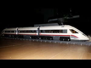 LEGO Train Set 60051 - ICE High Speed Passenger Train Underway at Night - OnBoard View