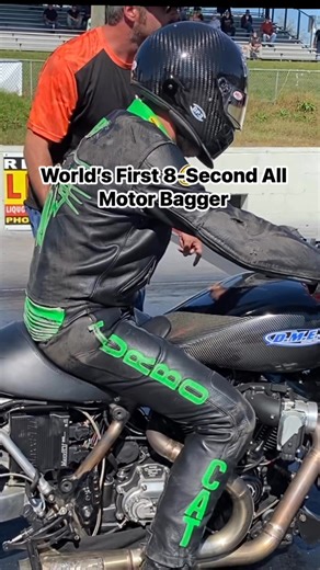 World’s First 8 Second All Motor Harley Bagger | CycleDrag