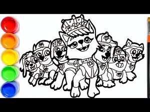 How to draw Paw Patrol Characters | Chase, Zuma, Sweetie, Everest, Skye, Rocky, Marshall, Rubble