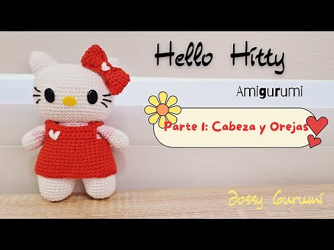 Hello Kitty Amigurumi Part 1: Head and Ears. Easy step-by-step tutorial.