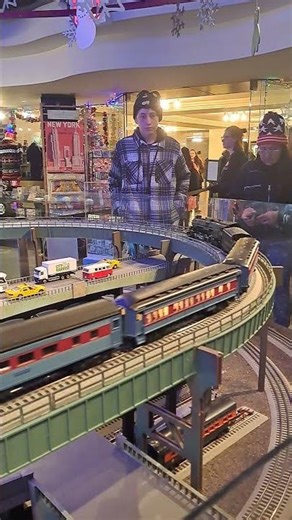 reverse train model at Train Show