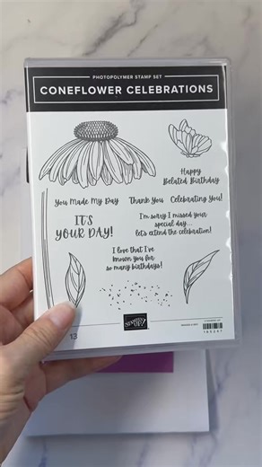 Have you ever used a Versamark ink pad? One of its great uses is making subtle tone-on-tone backgrounds, like I did here, using the Coneflower Celebrations stamp set by Stampin’ Up! 🌻 After making a lovely background, all I had to do was add a sentiment and a few embellishments, and the card was done! We made this card in my monthly card class, and I’d love to have you join us! I mail kits all over the United States, and registration is open now for next month’s class 😍 Can’t wait to send you 