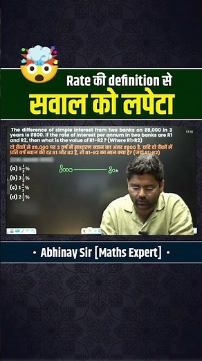 Question wrapped with definition of rate 🤯 Abhinay sir maths | abhinay sir ssc cgl #ssc