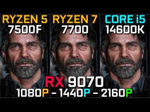 Ryzen 5 7500F vs Ryzen 7 7700 vs Core i5 14600K | RX 9070 | 1080p, 1440p & 4K