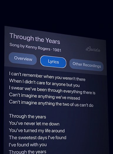 Through the Years — Kenny Rogers lyrics video