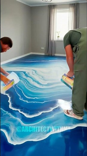 Beautiful Blue & White Epoxy Flooring Design