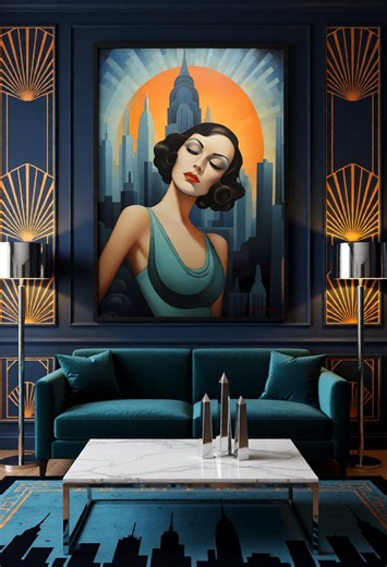 Art Deco Flapper Print | New York Sunrise, Chrysler Building - Etsy