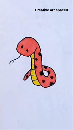 Easy snake drawing🐍#drawing #diy #kids #kidsart #kidsvideo #snake #shorts #youtubeshorts #ytshorts