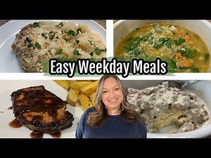 EASY WEEKDAY MEALS! Recipe ideas for breakfast, lunch and dinner.
