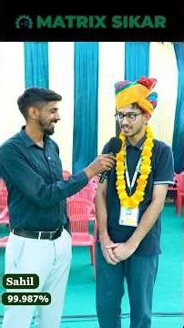 JEE Main 2026 Topper Sahil — AIR 267, 99.987%ile | Matrix Sikar Success Story #jeemain2026 #shorts