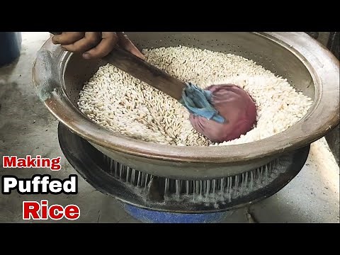 Puffed Rice making process using sand// How to make Parched Rice at home// The Making of Murmura.