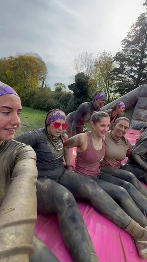 15K views · 38 reactions | Just a little slide, a lot of smiles ☀️ Side by side, taking it slow, enjoying every second. That’s the kind of magic we love. Who would you want by your side for this moment? ‍♀️ | Mud Girl Run | Facebook