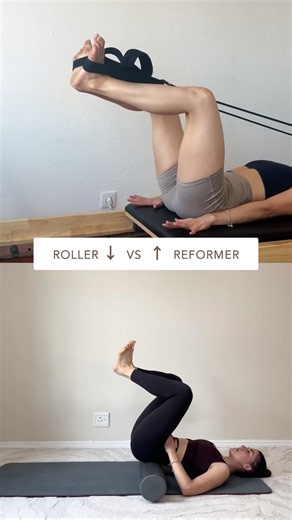 Try this Feet in Straps Reformer on Mat Pilates Workout with foam Roller