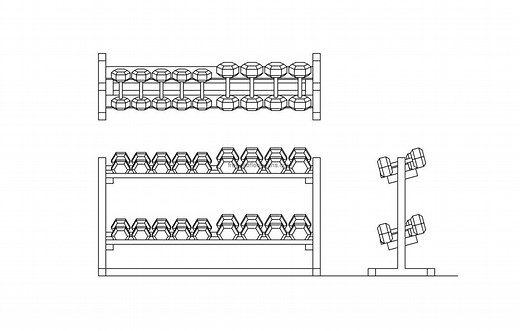 Dumbbell Rack - Free CAD Drawings