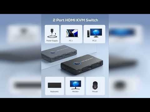 Review: KVM Switch HDMI 2 Port Box,ABLEWE USB and HDMI Switch for 2 Computers Share Keyboard M...