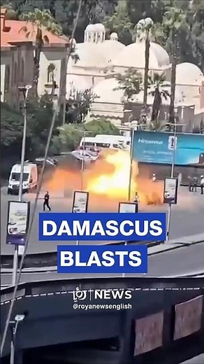 Explosions near Damascus hotel where Macron is staying