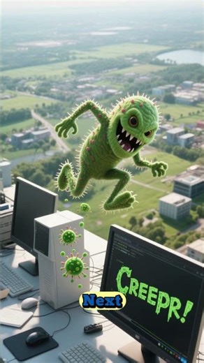 🤯The First Computer Virus Was HARMLESS!(It Just Said Hello)#CreeperVirus #TechHistory #computerfacts