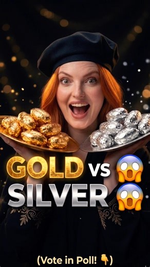 Gold vs Silver Food Mukbang 😱✨ Which Sounds Better?! (ASMR) #shorts