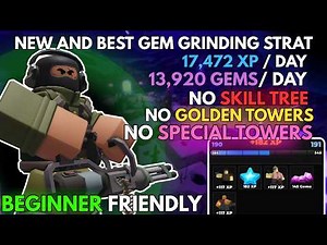 [13.9K/DAY] Solo Gem Grind Strat + XP FOR ALL TOWERS (FULL GUIDE) (ONLY CHEAP TOWERS) | Roblox TDS