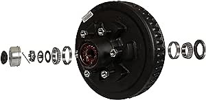 Brake Hub & Drum Pregreased, Boxed & Complete with Spindle Nut Hardware 3.5K 655 1/2" Studs E-Z Lube