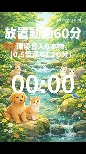 放置動画60分#放置動画#６０分#カウントアップ#AI生成#本物