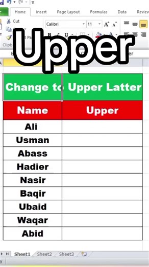 upper function in excel #foryou #Education #computer #excel #learn #exceltips