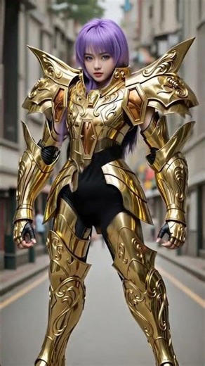 ‎Gold Armor Girl Transformation – Future Warrior Queen 👸⚔️#FantasyWorld #ArmorDesign