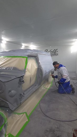 2.5K views · 43 reactions | Another finish job on this Aussie classic Sandman. Customer chose something different with the Range Rover satin metallic grey finish. Ready for the owner to finish it off  | Wolf Customs | Facebook