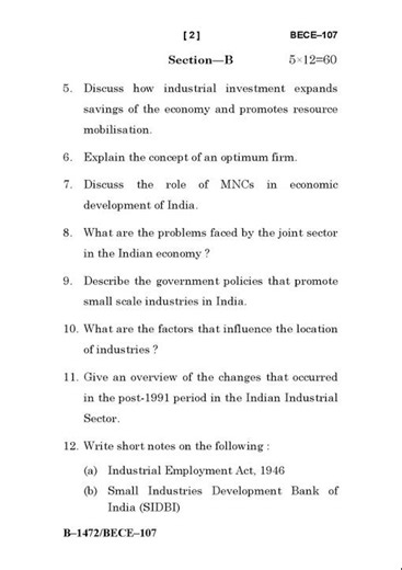 BECE - 107 December 2024 Question Paper