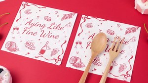 100 Pcs Aging Like Fine Wine Party Napkins Disposable Paper Birthday Cocktail Napkins with Red Wine & Grape Design, Ideal for Birthday Retirement Anniversary Party Table Decorations