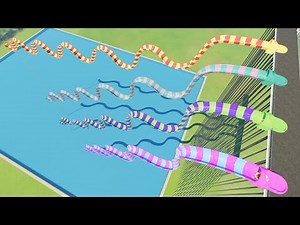 10° Vs 40° Slope Of Wavy Raft Flume Water Slide - Planet Coaster 2