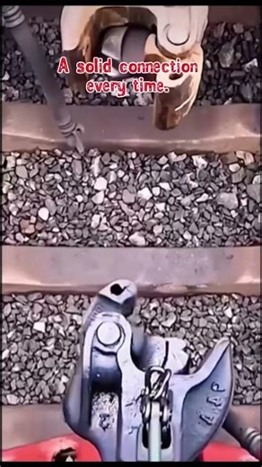 A classic example of coupling system in trains.! #couplings #innovation #machine #shorts