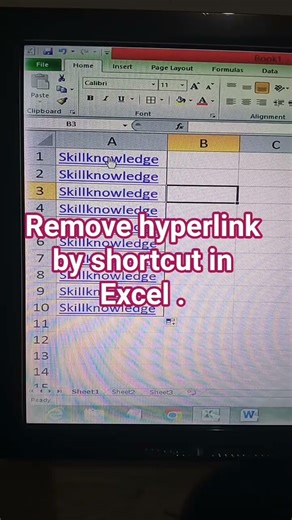 Remove Hyperlink by shortcut in Excel.#excel#viralshort #shortcutkeys#shortviral #treandingshort .