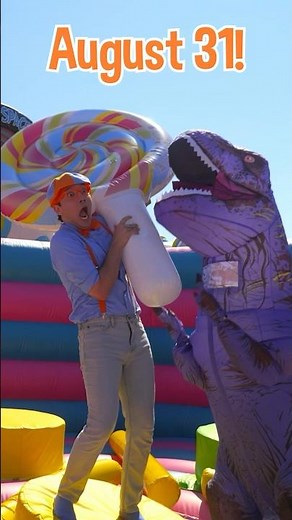 Dinosaurs IN A CANDY BALL PIT 🦖🍬🔵🟣! #blippi #shorts
