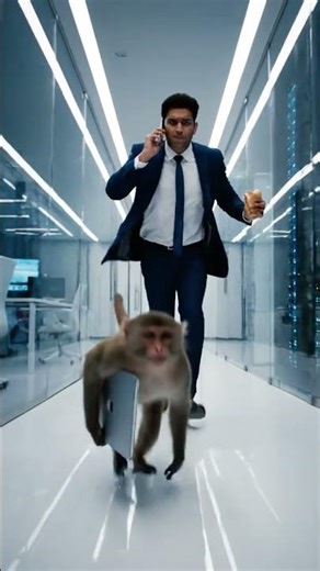 IT Nightmare! Monkey Steals the CEO's Laptop During a Zoom Call! 💻🐒