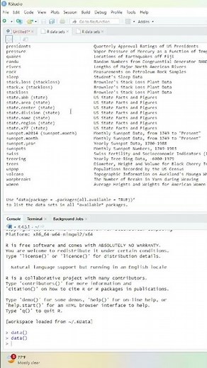 How to see all the default dataset in R Studio