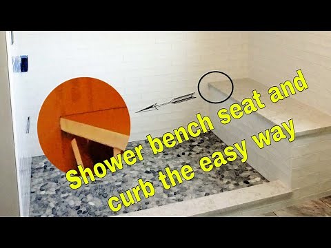 Easy way to build a shower bench seat and curb. Quick and very strong.