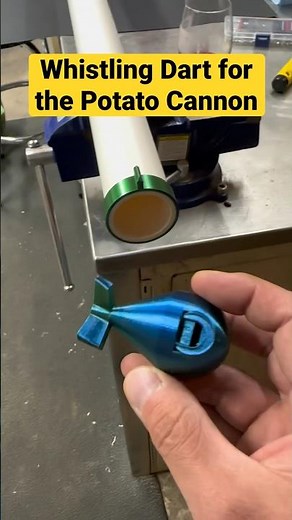 3D Printed Whistling shell fired out a potato cannon #shorts #3dprinting #potatogun #youtubeshorts