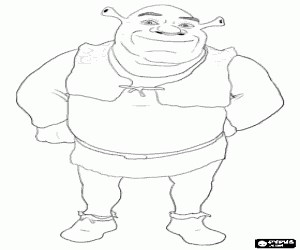 The character of the ogre Shrek coloring page printable game