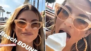 Rachel Mccord and husband Rick Schirmer head to the beach