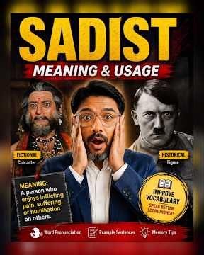 What does SADIST mean? Learn this powerful vocabulary word with easy examples.