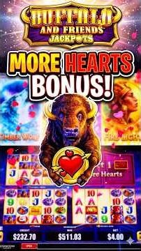 BIG WIN on Buffalo and Friends Jackpot ❤️ More Hearts ❤️ Bonus #slots #casino #gambling #shorts