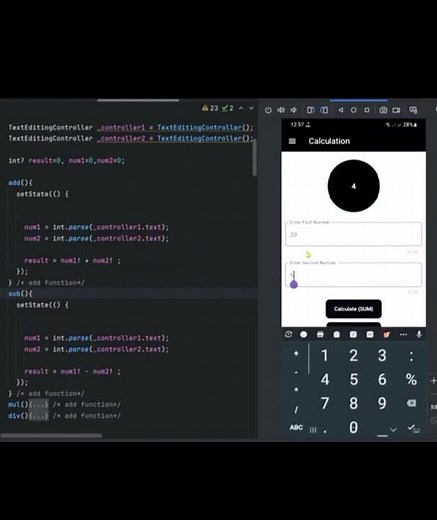 Day 24 | Flutter Calculator App – Clean UI & Dart Logic
