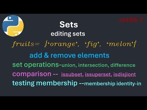 py4@5 2 Sets in Python editing