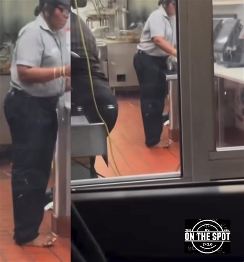 Worker at #KFC seen working with no shoes or socks on 😂 #KFC #OnTheSpotTV #LikeFollowShare | Onthe Spottv