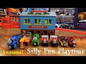 Thomas the Tank Engine & Friends Wooden Railway and Take N Play Trains Playtime + RC Tank